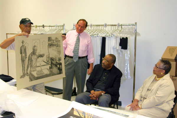 Collectors Harmon and Harriet Kelley + artist Ron Adams - 2009