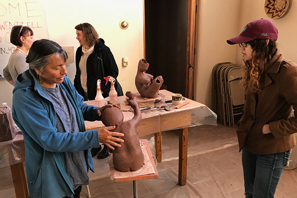 Studio visit with artist Roxanne Swentzell -2018